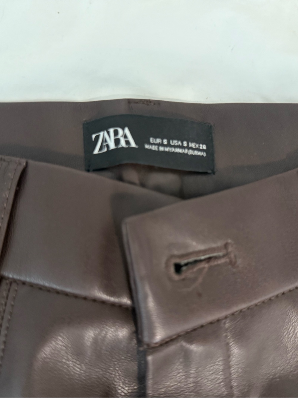 ZARA Chocolate Brown Faux Leather Pants